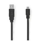 Nedis USB A naar Micro USB kabel | 1 meter | USB 2.0 (480 Mbps, 100% koper, Plat, Zwart) CCGL60410BK10 CCGP60410BK10 N010201082 - 2