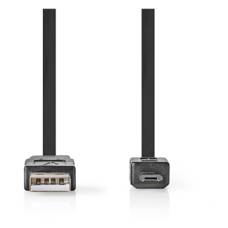 Nedis USB A naar Micro USB kabel | 1 meter | USB 2.0 (480 Mbps, 100% koper, Plat, Zwart) CCGL60410BK10 CCGP60410BK10 N010201082 - 3