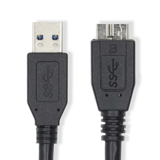 Nedis USB A naar Micro USB kabel | 2 meter | USB 3.0 (100% koper, Zwart) CCGL61500BK20 CCGP61500BU20 N010207002