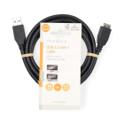 Nedis USB A naar Micro USB kabel | 2 meter | USB 3.0 (100% koper, Zwart) CCGL61500BK20 CCGP61500BU20 N010207002 - 2