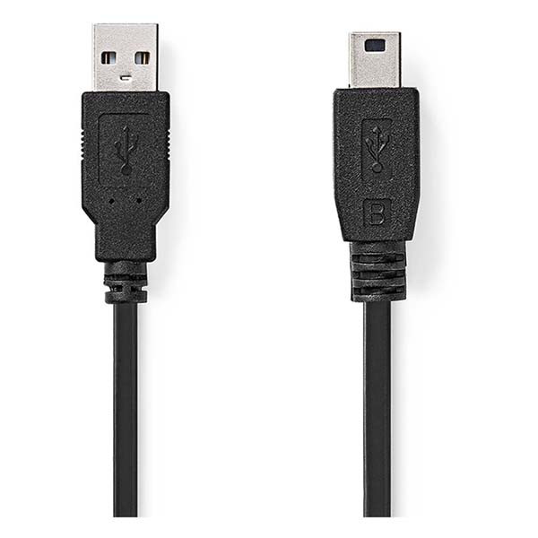 Nedis USB A naar Mini USB kabel | 1 meter | USB 2.0 (Zwart) CCGT60300BK10 N010202036 - 2
