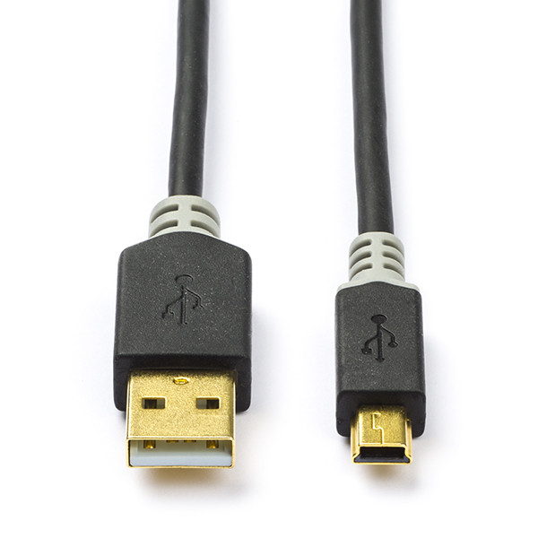 Correspondent Momentum vacht USB A naar Mini USB kabel | 2 meter | USB 2.0 (100% koper, Antraciet)