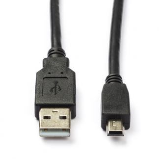 Nedis USB A naar Mini USB kabel | 2 meter | USB 2.0 (100% koper, Zwart) CCGB60300BK20 CCGL60300BK20 CCGP60300BK20 N010202031 - 