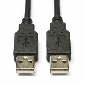 Nedis USB A naar USB A kabel | 1 meter | USB 2.0 (100% koper, Zwart) CCGL60000BK10 CCGP60000BK10 N010203000 - 