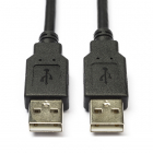 USB A naar USB A kabel | 1 meter | USB 2.0 (100% koper, Zwart)