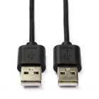 Nedis USB A naar USB A kabel | 1 meter | USB 2.0 (Zwart) CCGT60000BK10 N010203025