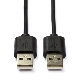 Nedis USB A naar USB A kabel | 1 meter | USB 2.0 (Zwart) CCGT60000BK10 N010203025 - 