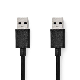 Nedis USB A naar USB A kabel | 1 meter | USB 3.0 (Vertind koper) CCGB61000BK10 K070601074 - 