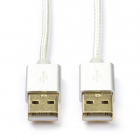 Nedis USB A naar USB A kabel | 2 meter | USB 2.0 (100% koper, Verguld) CCTB60000AL20 K070601021