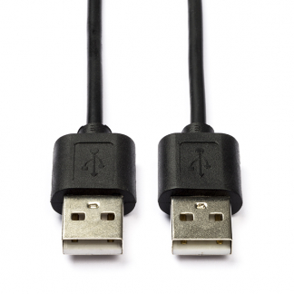 Nedis USB A naar USB A kabel | 3 meter | USB 2.0 (Zwart) CCGT60000BK30 N010203027 - 1