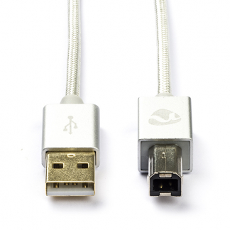 Nedis USB A naar USB B kabel | 2 meter | USB 2.0 (Vertind koper, Verguld) CCTB60100AL20 K070601047 - 