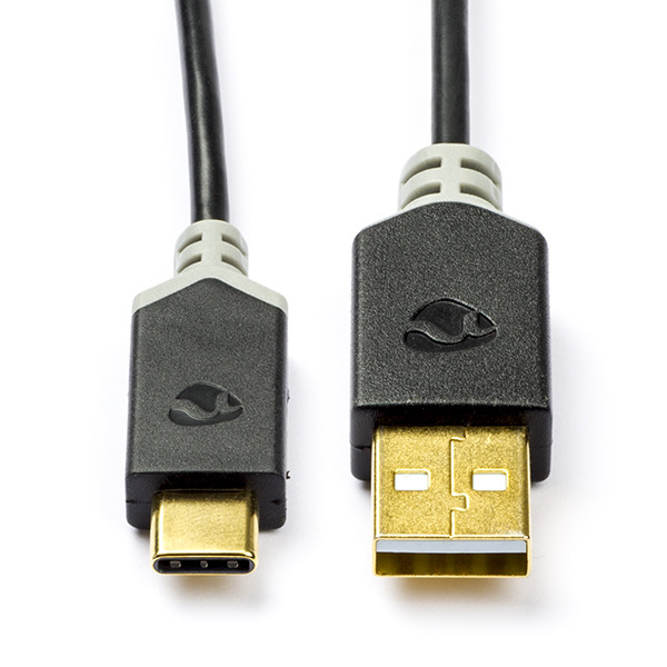Nedis USB A naar USB C kabel | 1 meter | USB 2.0 (60W, 480 Mbps, 100% koper, Antraciet) CCBW60600AT10 N010214025 - 1