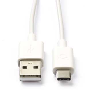 Nedis USB A naar USB C kabel | 1 meter | USB 2.0 (Vertind koper, Wit) CCGB60600WT10 CCGW60600WT10 K010214061 - 1