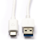 USB A naar USB C kabel | 2 meter | USB 3.0 (Vertind koper, Wit)