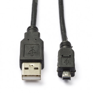Nedis USB A naar mini USB kabel | 2 meter | USB 2.0 (Hirose connector, 100% koper, Zwart) CCGP60200BK20 N010202000 - 1