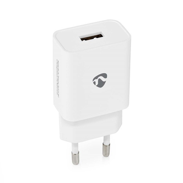 Nedis USB A oplader | Nedis | 1 poort (USB A, 12W, Wit) WCHAU242AWT WCHAU242AWTP K120300226 - 1