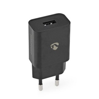 Nedis USB A oplader | Nedis | 1 poort (USB A, 12W, Zwart) WCHAU242ABK WCHAU242ABKP K120300227 - 1
