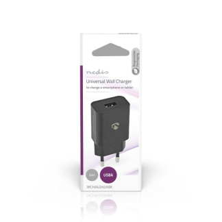 Nedis USB A oplader | Nedis | 1 poort (USB A, 12W, Zwart) WCHAU242ABK WCHAU242ABKP K120300227 - 2