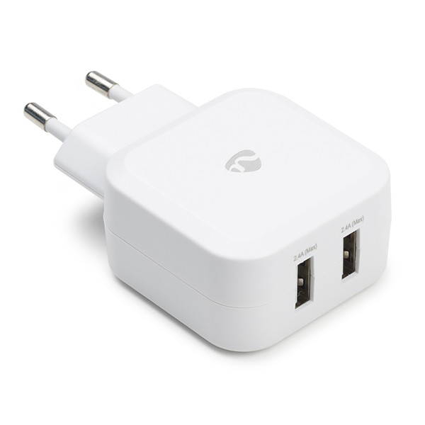 Nedis USB A oplader | Nedis | 2 poorten (USB A, 24W, Wit) WCHAU484AWT N120200049 - 1