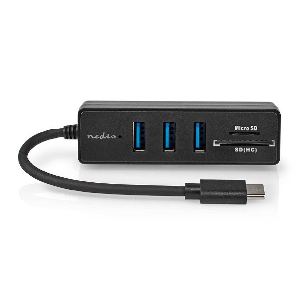 Nedis USB C adapter | Nedis (3x USB, 1x USBC, SD kaartlezer) CCGB64250BK01 K010214334 - 1