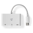 Nedis USB C docking station | Nedis | 0.1 meter (3 poorten, USB C, USB A, 3.5 mm Jack) CCGB64790WT01 K010214333 - 3