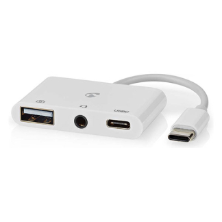 Nedis USB C docking station | Nedis | 0.1 meter (3 poorten, USB C, USB A, 3.5 mm Jack) CCGB64790WT01 K010214333 - 2