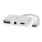 Nedis USB C docking station | Nedis | 0.1 meter (3 poorten, USB C, USB A, 3.5 mm Jack) CCGB64790WT01 K010214333 - 2