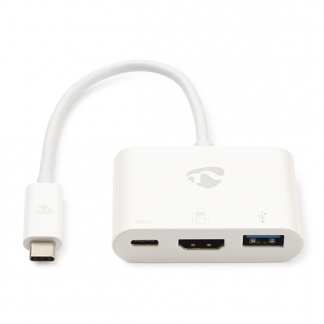 Nedis USB C docking station | Nedis (3 poorten, USB C, USB A, HDMI, 4K@30Hz) CCGB64765WT02 CCGP64765WT02 N010214102 - 1