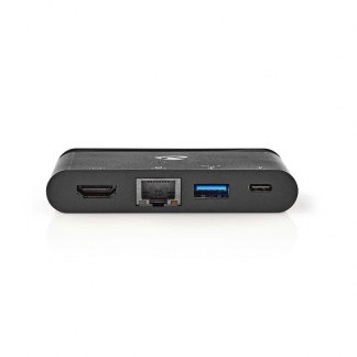 Nedis USB C docking station | Nedis (USB C naar USB C en USB A, Busgevoed, HDMI, Power Delivery) TCARF260BK K120200077 - 