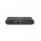 Nedis USB C docking station | Nedis (USB C naar USB C en USB A, Busgevoed, HDMI, Power Delivery) TCARF260BK K120200077