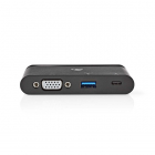 Nedis USB C docking station - Nedis (3 poorten, USB A, VGA, Power Delivery) TCARF220BK K120200073 Nedis USB C docking station - Nedis (3 poorten, USB A, VGA, Power Delivery) TCARF220BK K120200073