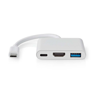 Nedis USB C docking stations | Nedis | 0.1 meter (USB C, USB A, HDMI, Wit) CCGB64770WT01 K010214336 - 1