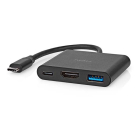 Nedis USB C docking stations | Nedis | 0.1 meter (USB C, USB A, HDMI, Zwart) CCGB64770BK01 K010214335 - 4