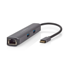 USB C docking stations | Nedis (USB C naar 2x USB C en 2x USB A, Busgevoed, HDMI, RJ45, Power Delivery)