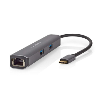 Nedis USB C docking stations | Nedis (USB C naar 2x USB C en 2x USB A, Busgevoed, HDMI, RJ45, Power Delivery) CCBW64230AT02 K120200101 - 