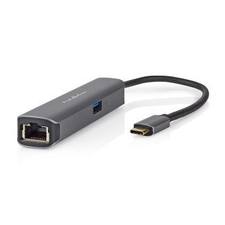 Nedis USB C docking stations | Nedis (USB C naar USB C en USB A, Busgevoed, HDMI, RJ45, Power Delivery) CCBW64220AT02 K120200100 - 