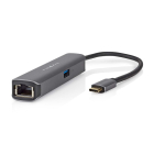 Nedis USB C docking stations | Nedis (USB C naar USB C en USB A, Busgevoed, HDMI, RJ45, Power Delivery) CCBW64220AT02 K120200100