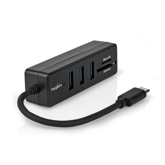 Nedis USB C hub | Nedis (USB C naar 3 x USB A, Micro SD en SD, Busgevoed) CCGB60250BK01 K120200104 - 1