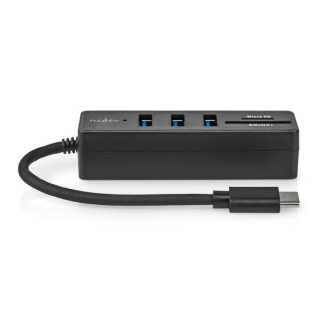 Nedis USB C hub | Nedis (USB C naar 3 x USB A, Micro SD en SD, Busgevoed) CCGB60250BK01 K120200104 - 2