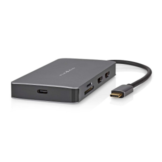 Nedis USB C hub | Nedis (USB C naar USB C en 2 x USB A, Busgevoed, 2 x HDMI Output, SD, Micro-SD, RJ45, Power Delivery) CCBW64250AT02 K120200103 - 1