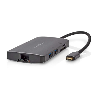 Nedis USB C hub | Nedis (USB C naar USB C en 3 x USB A, Busgevoed, HDMI Output, SD, Micro-SD, RJ45, Power Delivery) CCBW64240AT02 K120200102 - 1