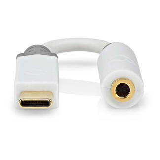 Nedis USB C naar 3.5 mm jack adapterkabel | M ↔ V | Nedis | 10 cm (Verguld, Wit) CCBW65950WT01 K010411300 - 2