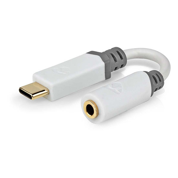 Nedis USB C naar 3.5 mm jack adapterkabel | M ↔ V | Nedis | 10 cm (Verguld, Wit) CCBW65950WT01 K010411300 - 1