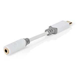 Nedis USB C naar 3.5 mm jack adapterkabel | Nedis | 10 cm (Verguld, Wit) CCBW65950WT01 K010411300 - 3