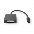Nedis USB C naar DVI adapter | Nedis | 0.2 meter (DVI-D, 100% koper, Full HD, Zwart) CCGP64552BK02 K010214205