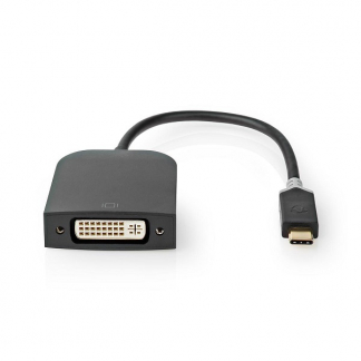 Nedis USB C naar DVI adapter | Nedis | 0.2 meter (DVI-D, Verguld, Full HD, Antraciet) CCBW64552AT02 K010214204 - 1