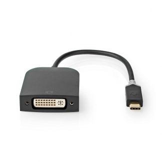 Nedis USB C naar DVI adapter | Nedis | 0.2 meter (DVI-D, Verguld, Full HD, Antraciet) CCBW64552AT02 K010214204 - 