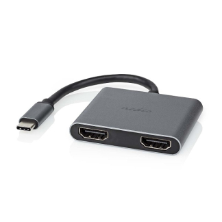 Nedis USB C naar HDMI adapter | Nedis | 0.1 meter (4K@30Hz, 2 x HDMI) CCGP64670BK01 K010214293 - 1