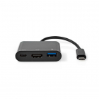 Nedis USB C naar HDMI adapter | Nedis | 0.2 meter (4K@60Hz, USB C, USB A) CCGT64765BK02 K010214136 Nedis USB C naar HDMI adapter | Nedis | 0.2 meter (4K@60Hz, USB C, USB A) CCGT64765BK02 K010214136