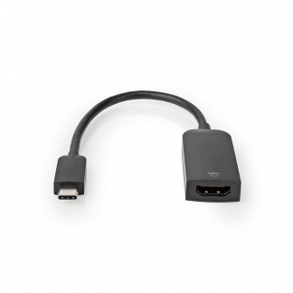 Nedis USB C naar HDMI adapter | Nedis | 0.2 meter (4K@60Hz, Zwart) CCGB64652BK02 CCGP64652BK02 K010214207 - 1